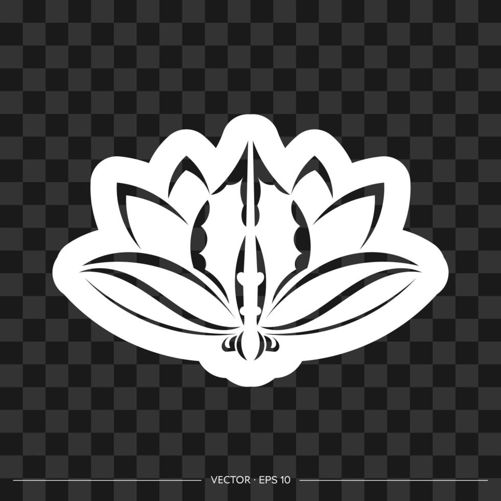 Print Patterned Indian lotus. Isolated. Vector