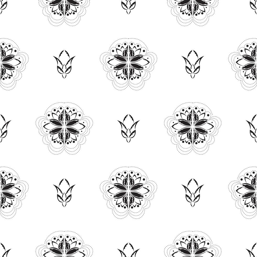 Seamless pattern with lotuses in simple style. Good for backgrounds and prints. Vector