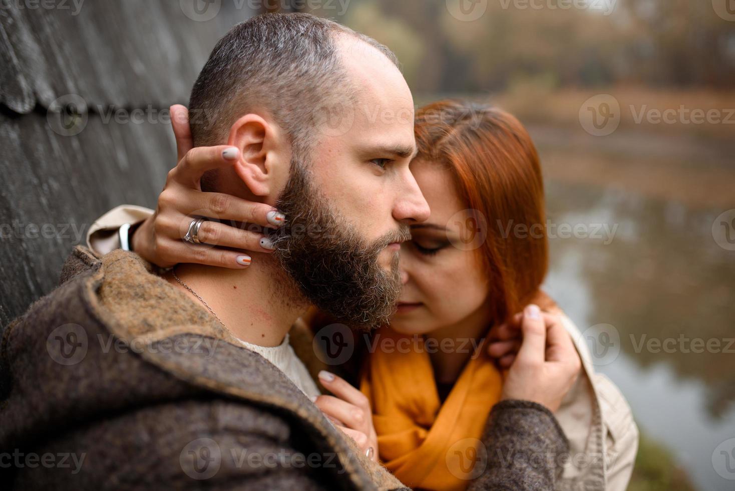 Young couple in love outdoor photo