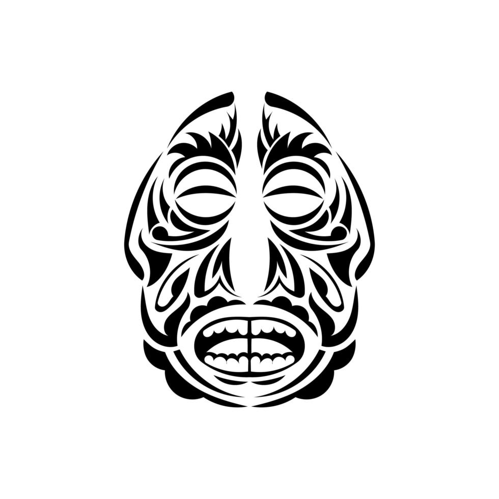 la cara del jefe al estilo de los adornos hawaianos. Diseños de tatuajes samoanos. bueno para las impresiones. aislado. ilustración vectorial vector