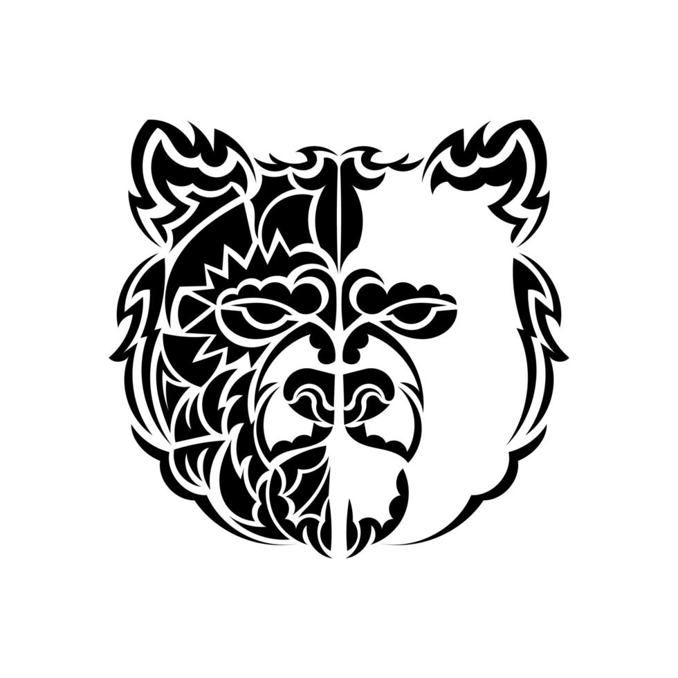 patrones de cara de oso. estilo maorí. vector