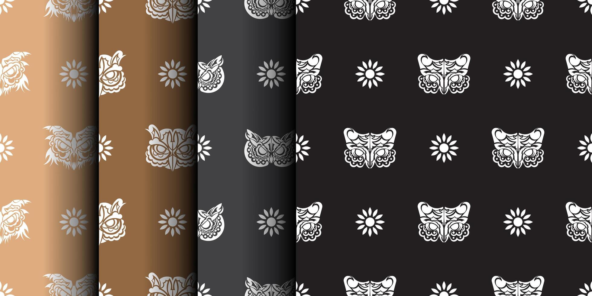 Simple owl seamless pattern in boho style. Good covers, fabrics, postcards and printing. illustration. vector