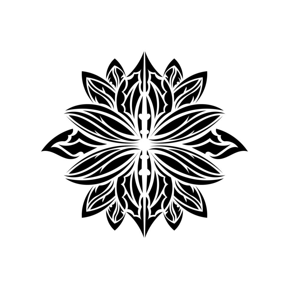 Lotus tattoo pattern in Simple style. Yoga symbol. Isolated. Vector illustration.