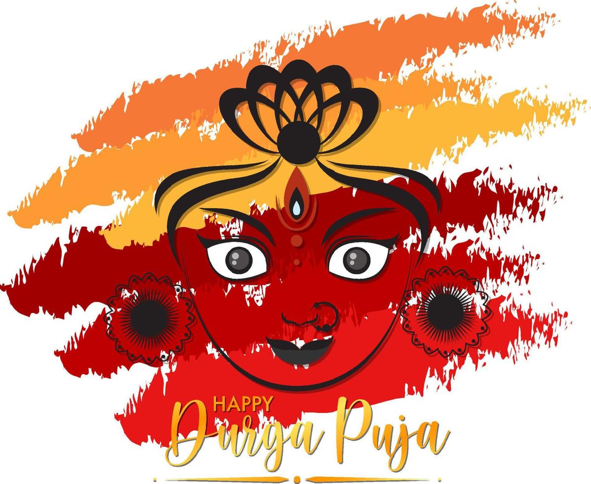 feliz día del evento durga puja vector