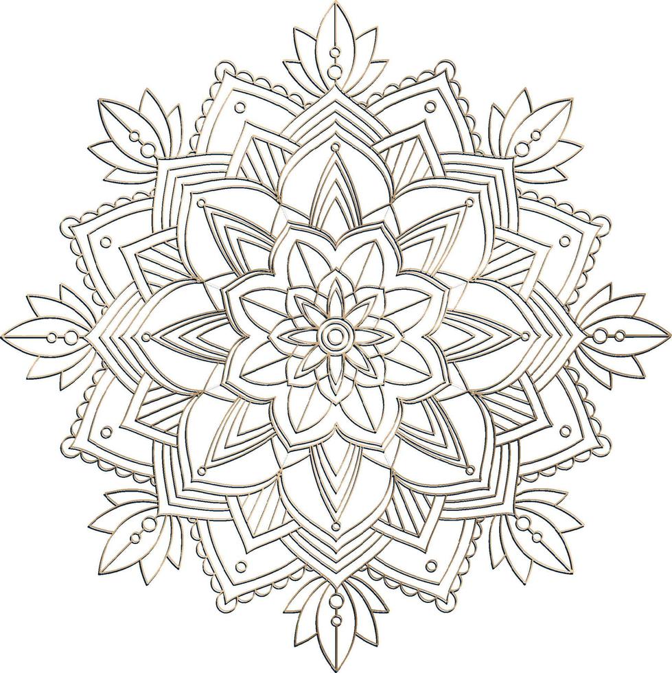 Vintage mandala with thin lines vector