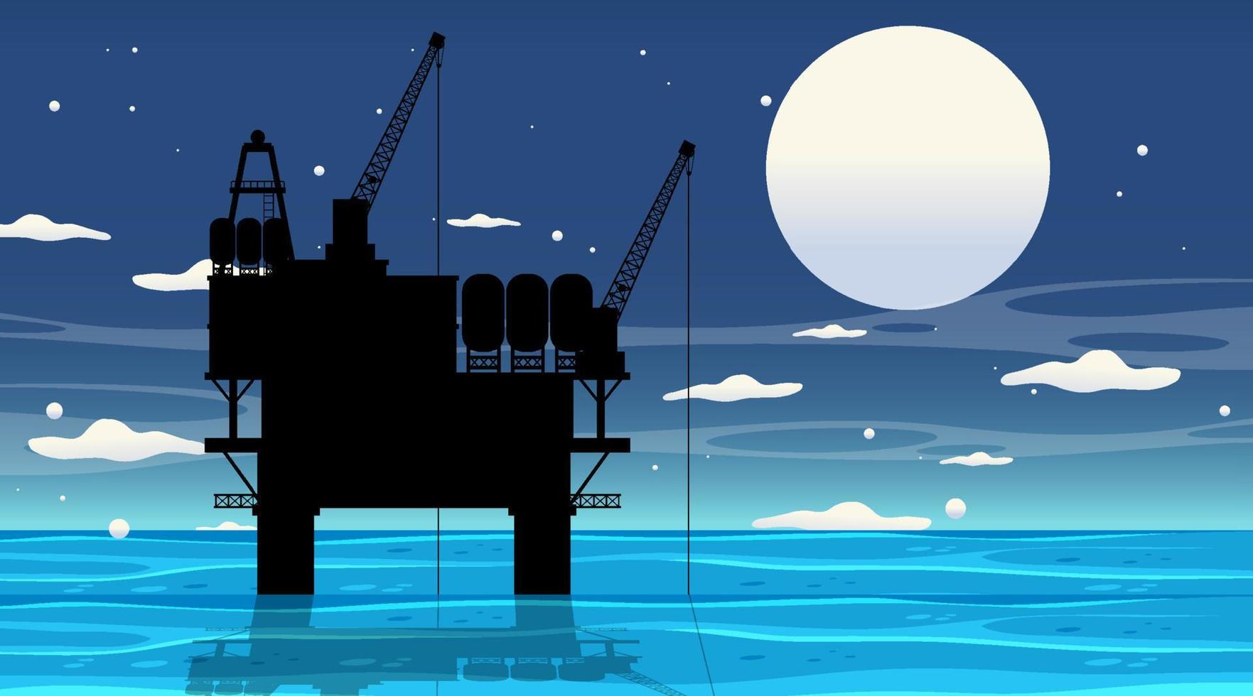 Petroleum industry concept with offshore oil platform vector