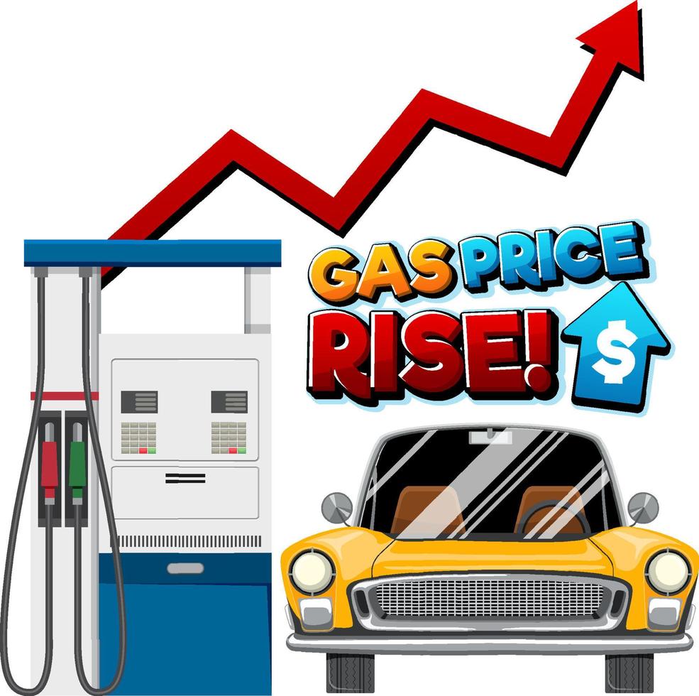 diseño de logotipo de fuente de aumento de precio de gas vector