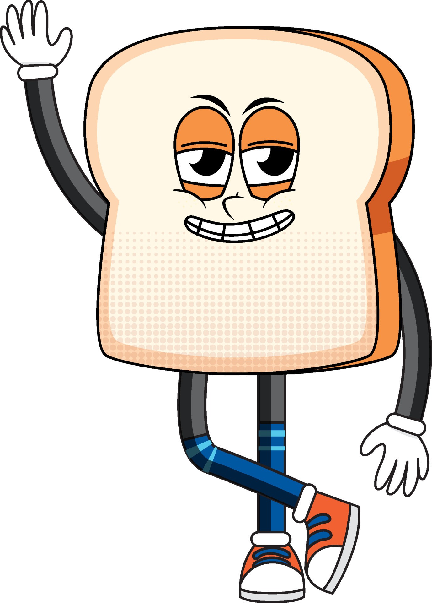 Bread cartoon character on white background 6768373 Vector Art at Vecteezy
