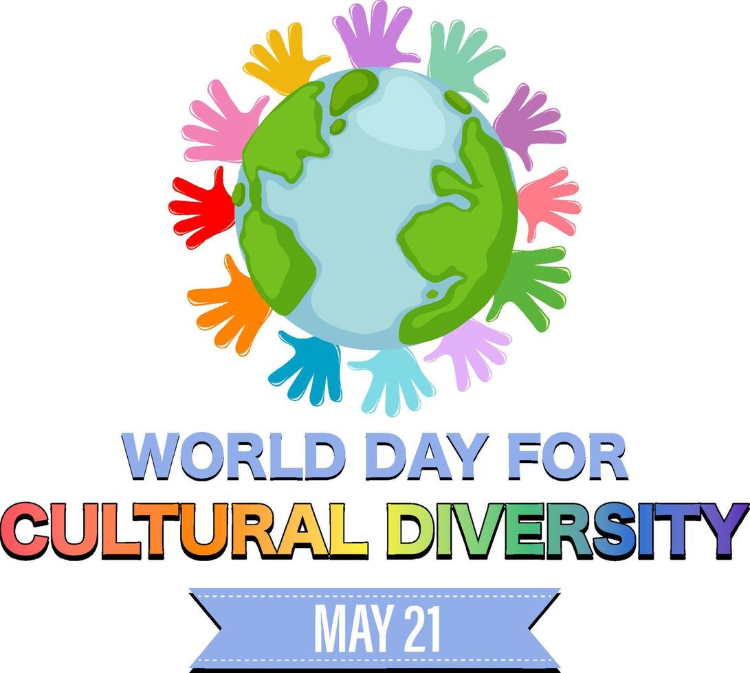 The World Day for Cultural Diversity Banner Design vector