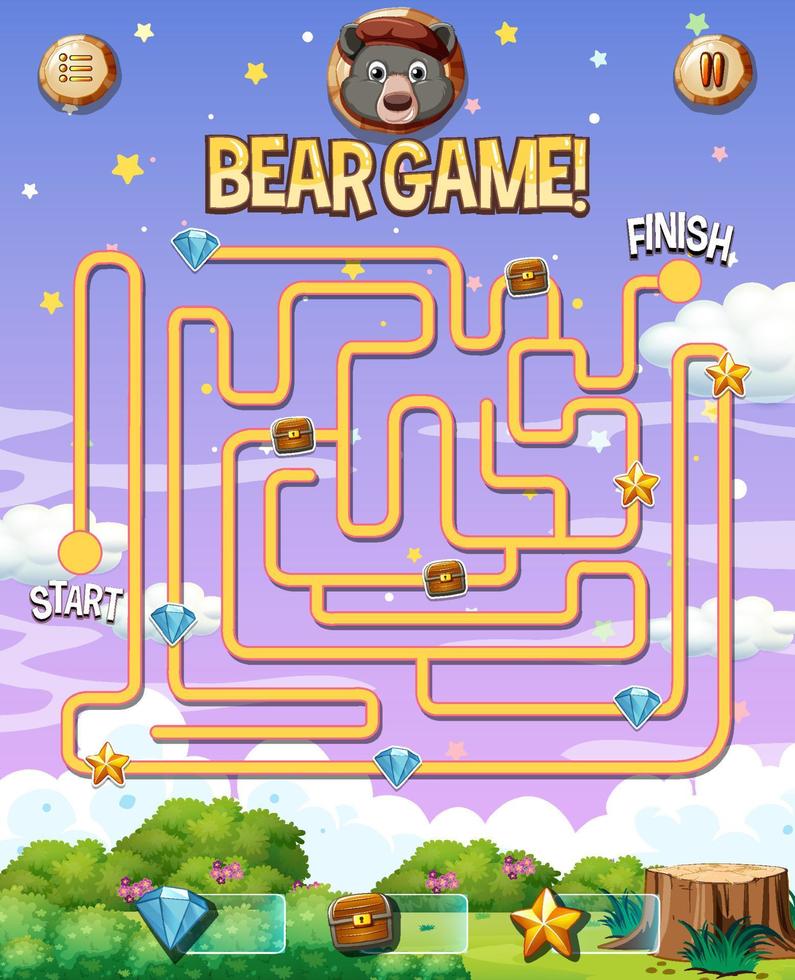 Fun animal boardgame template vector