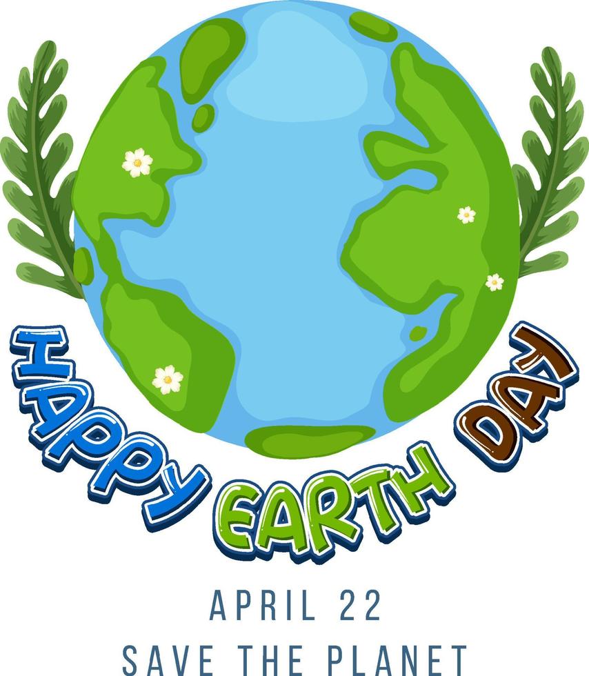 Happy earth day poster design vector