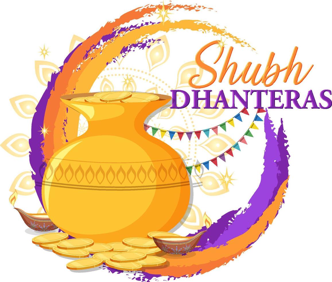 Hindu Shubh Dhanteras day icon vector