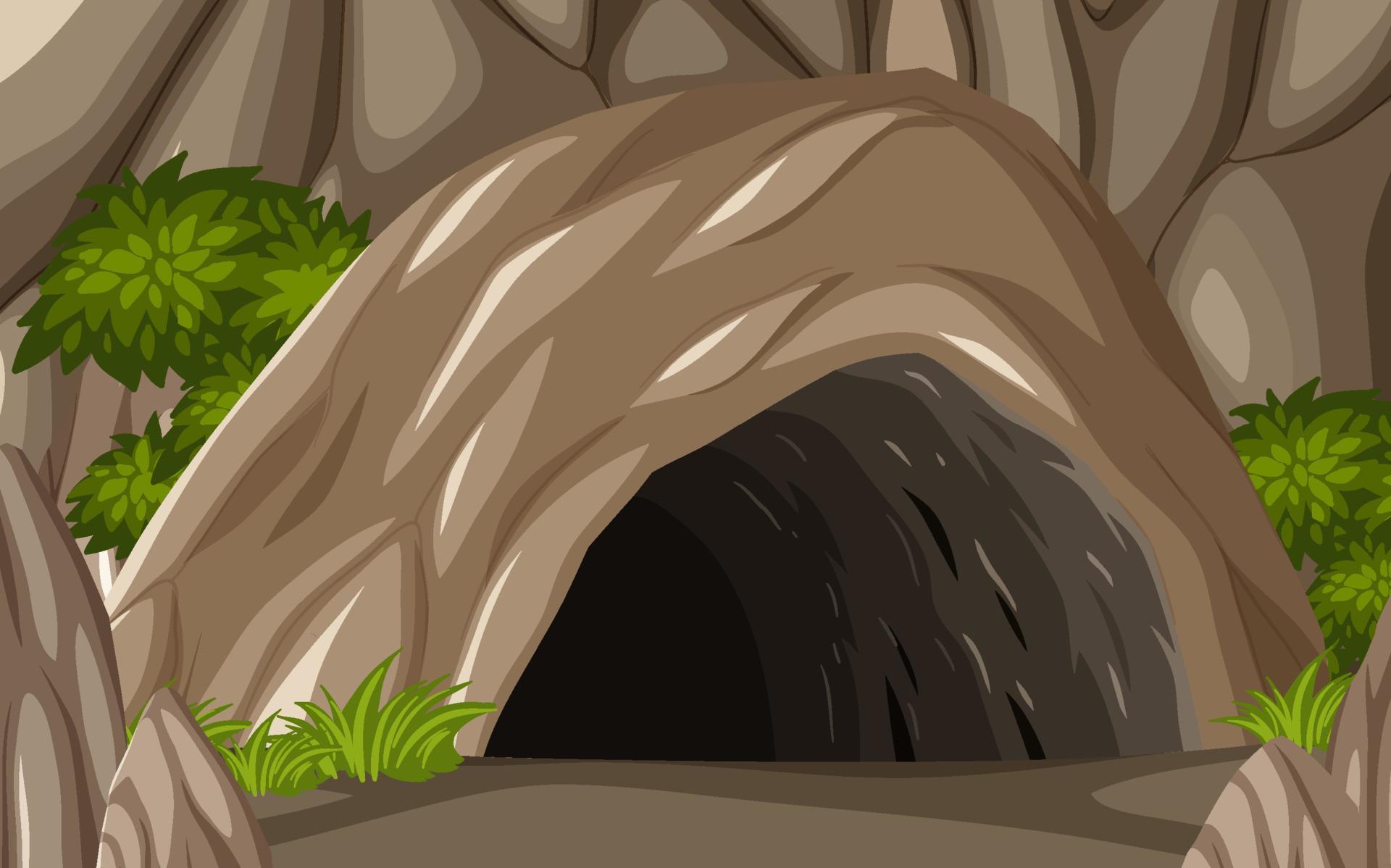 Natural cave in the forest background 6768443 Vector Art at Vecteezy