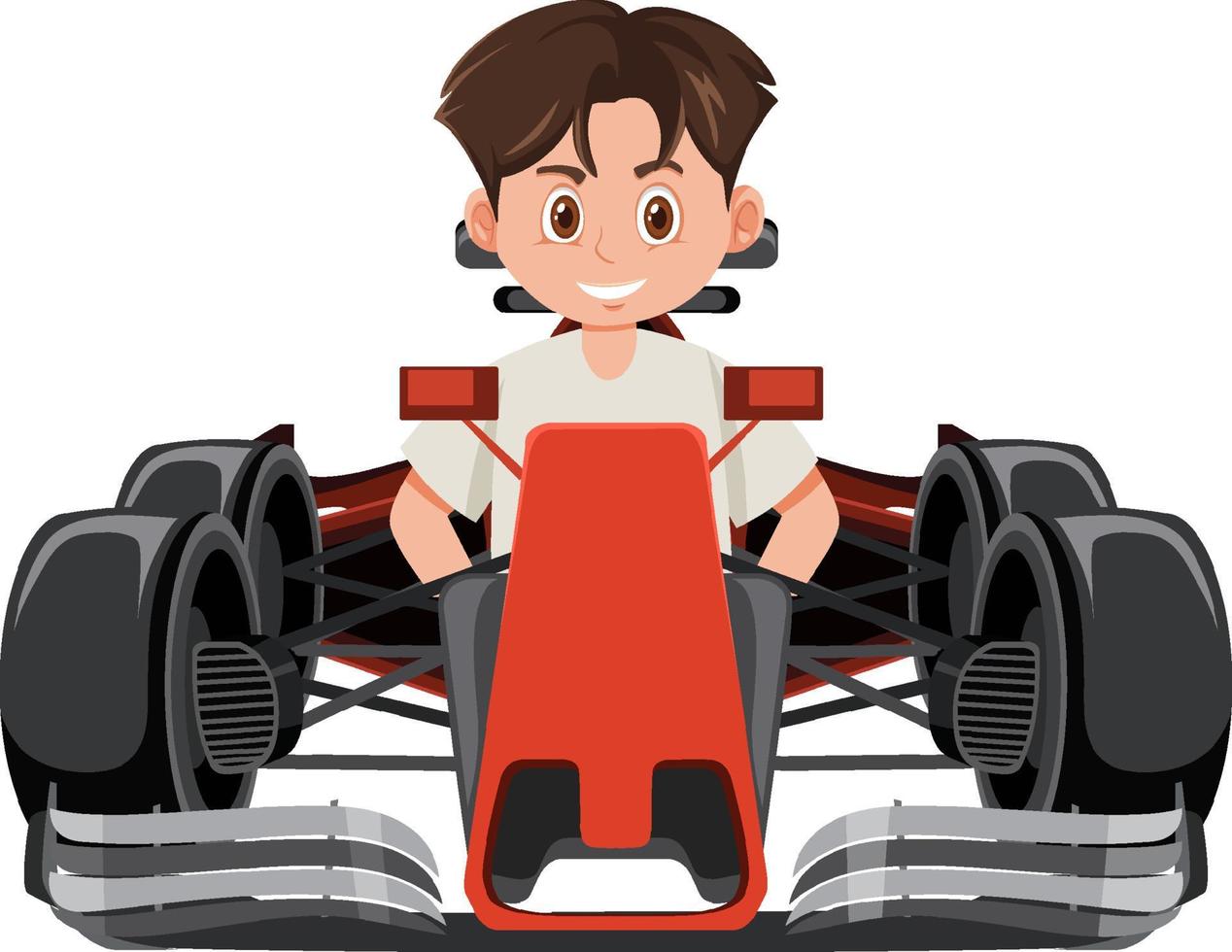 A man driving formula one racing car vector