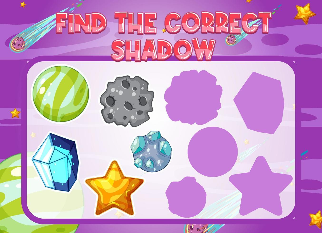 Find the correct shadow, shadow match worksheet for kindergarten student vector