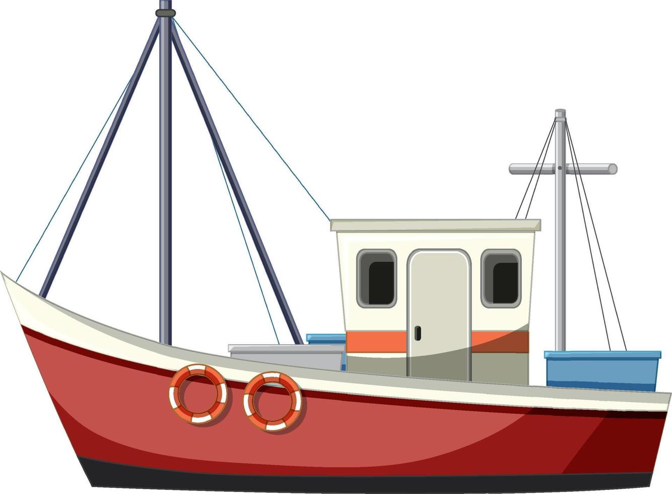 A fishing man boat isolated vector