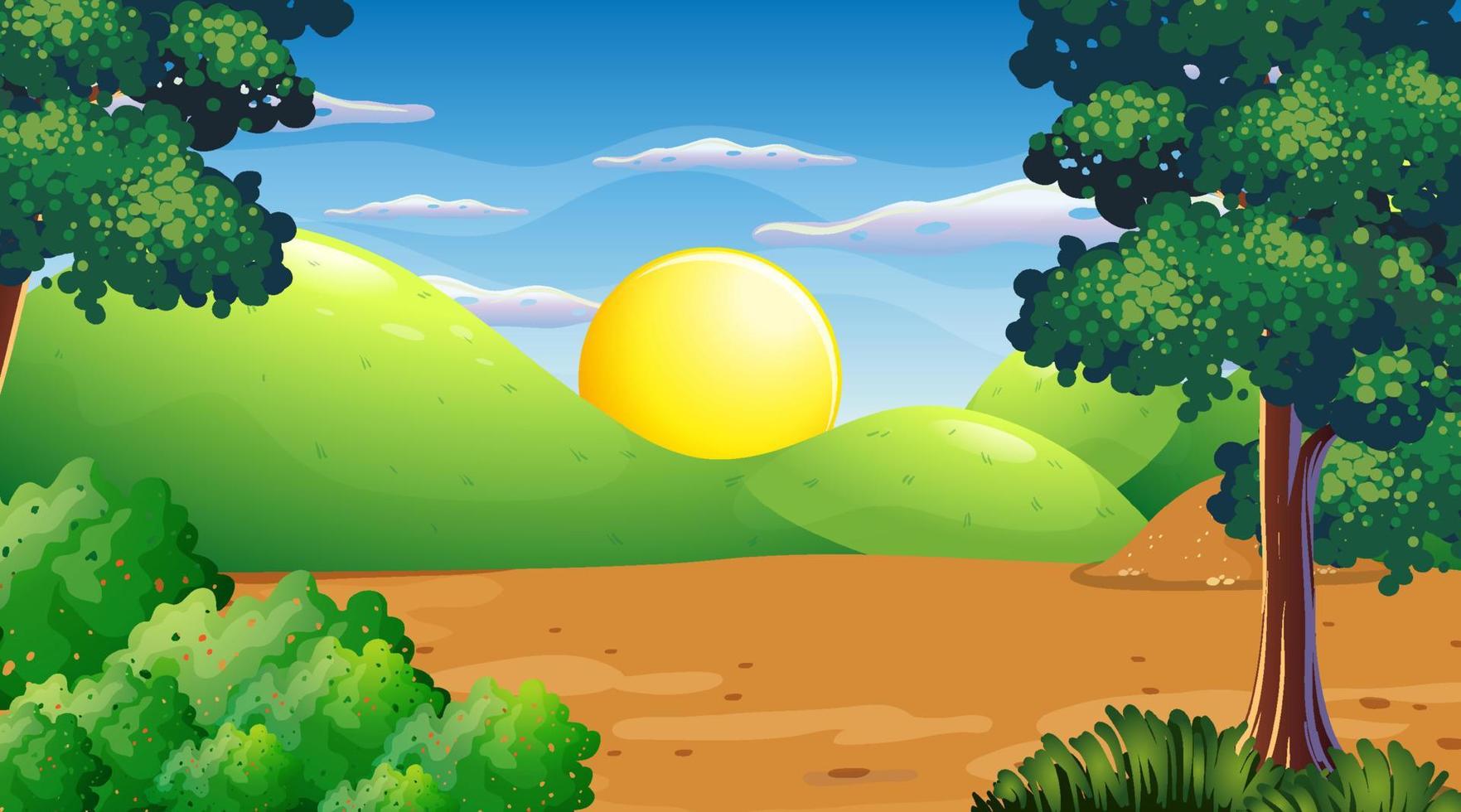 A natural scene landscape vector