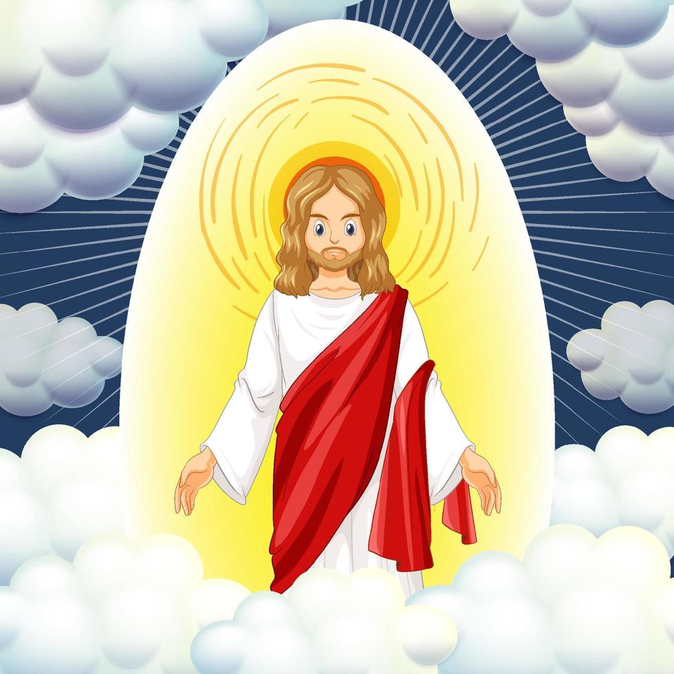 jesucristo en estilo de dibujos animados vector