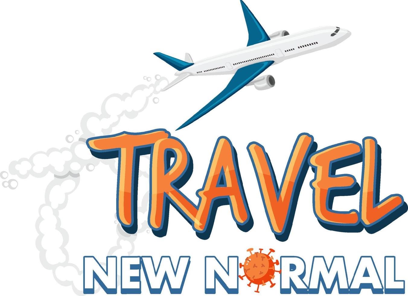 Travel new normal word logo design vector