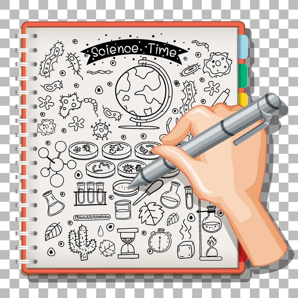 Hand drawn doodle of sciene icons vector