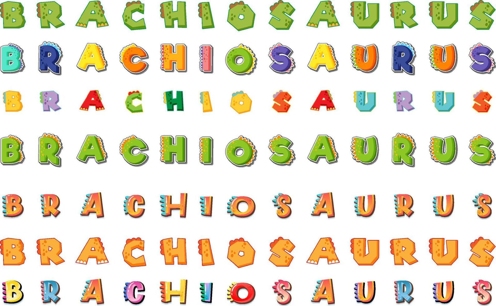 Font design for brachiosaurus vector
