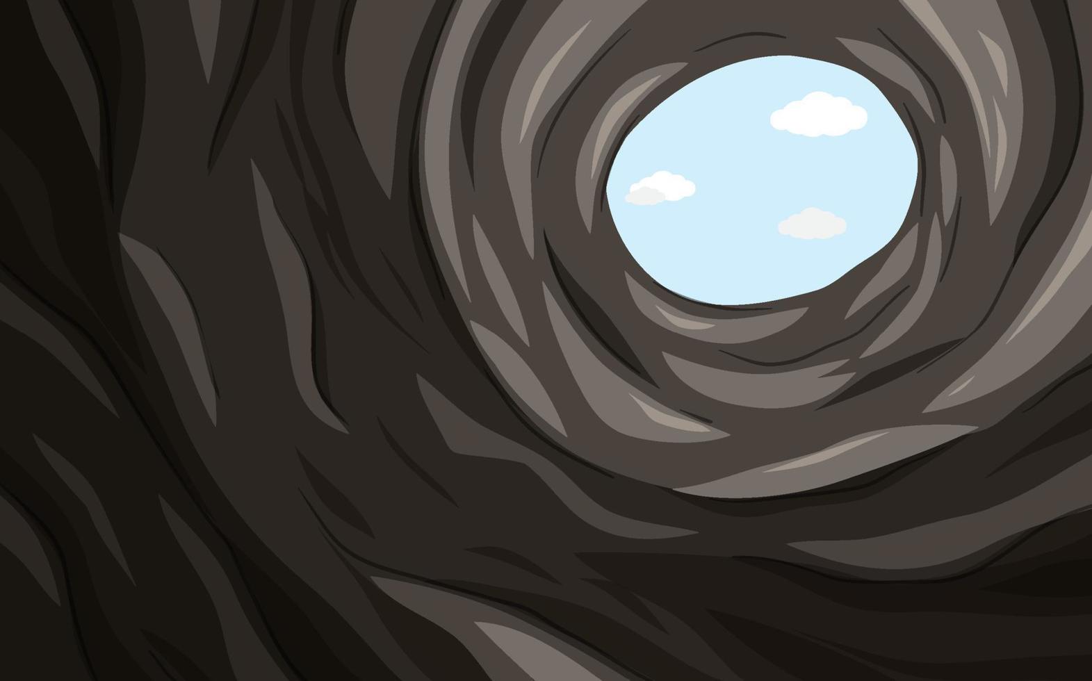 Underground hole cave scene vector