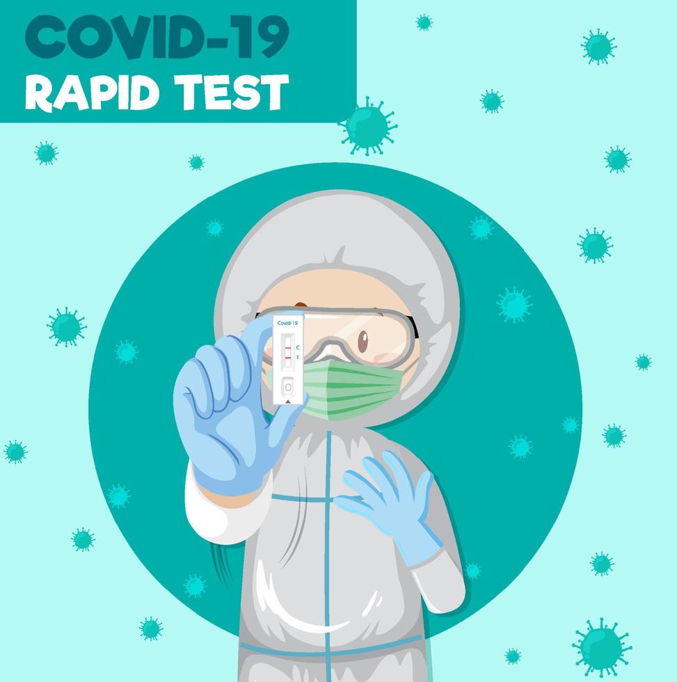 Covid 19 testing with antigen test kit vector