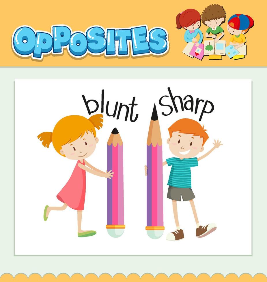 Opposite words for blunt and sharp vector