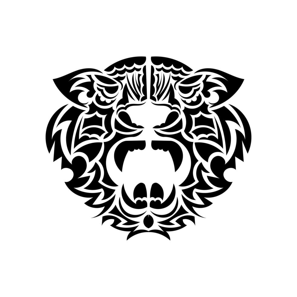 Tiger tattoo in boho style. Isolated. Vector