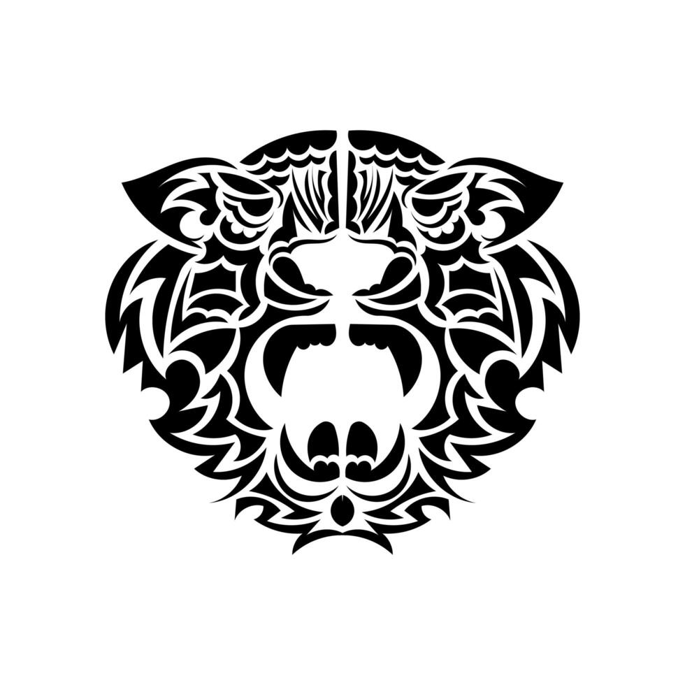 Tiger tattoo in boho style. Isolated. Vector