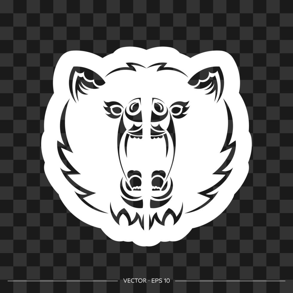 Print Face bear patterns. Good for T-shirts. Isolated. vector