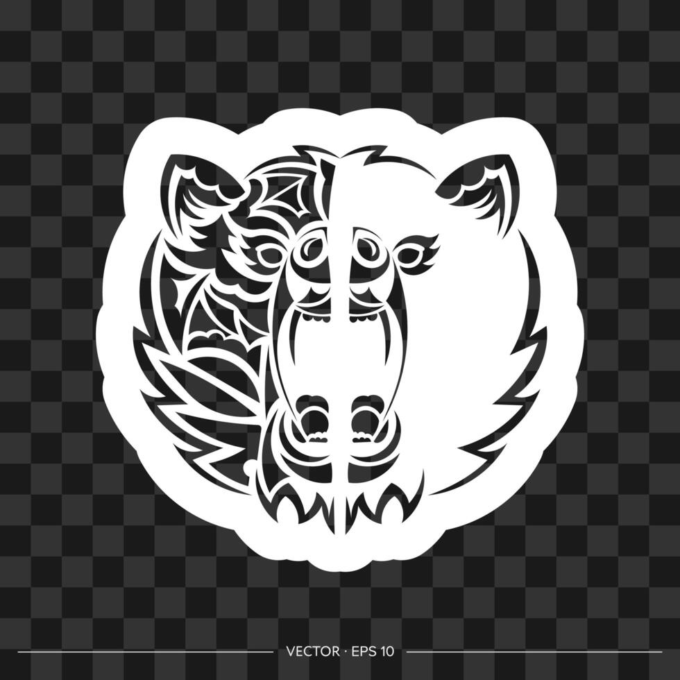 Print Face bear patterns. Isolated. vector