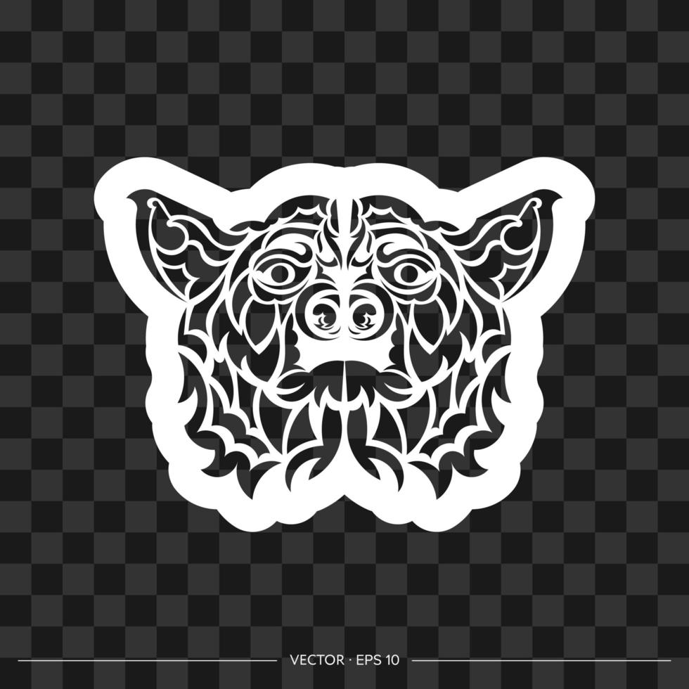 Print dog face for t-shirts. Vector