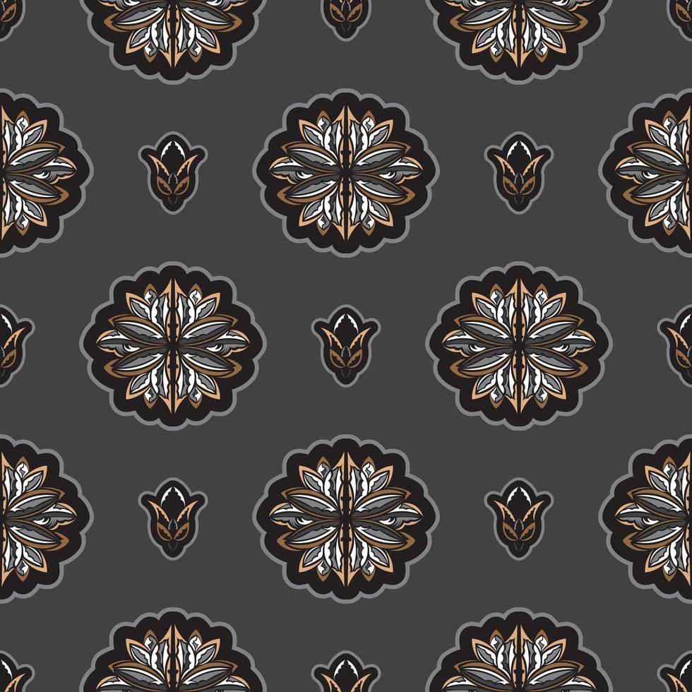 Seamless pattern with lotuses. Expensive and luxurious style. Good for backgrounds, prints, apparel and textiles. Vector