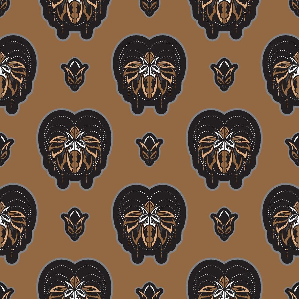 Seamless pattern with lotuses. Expensive and luxurious style. Good for menus, postcards, wallpaper and fabric. Vector