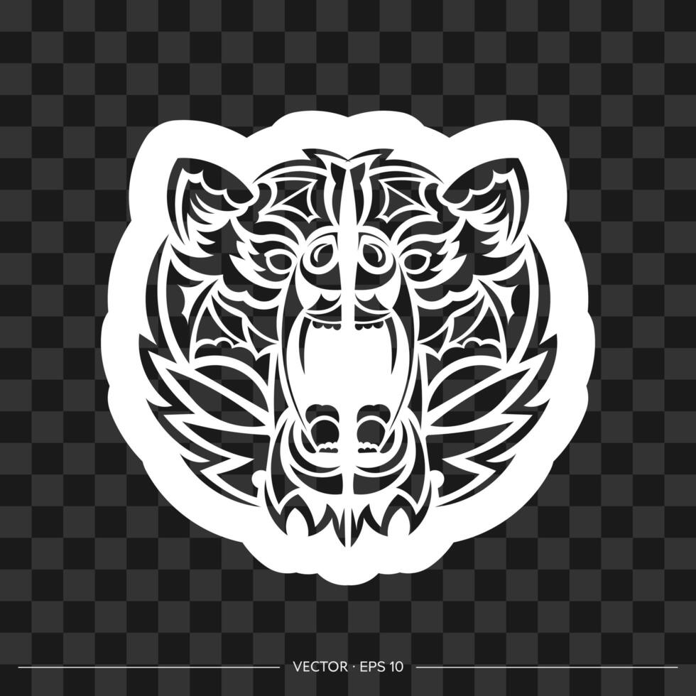 Print Face bear patterns. Isolated. illustration. vector
