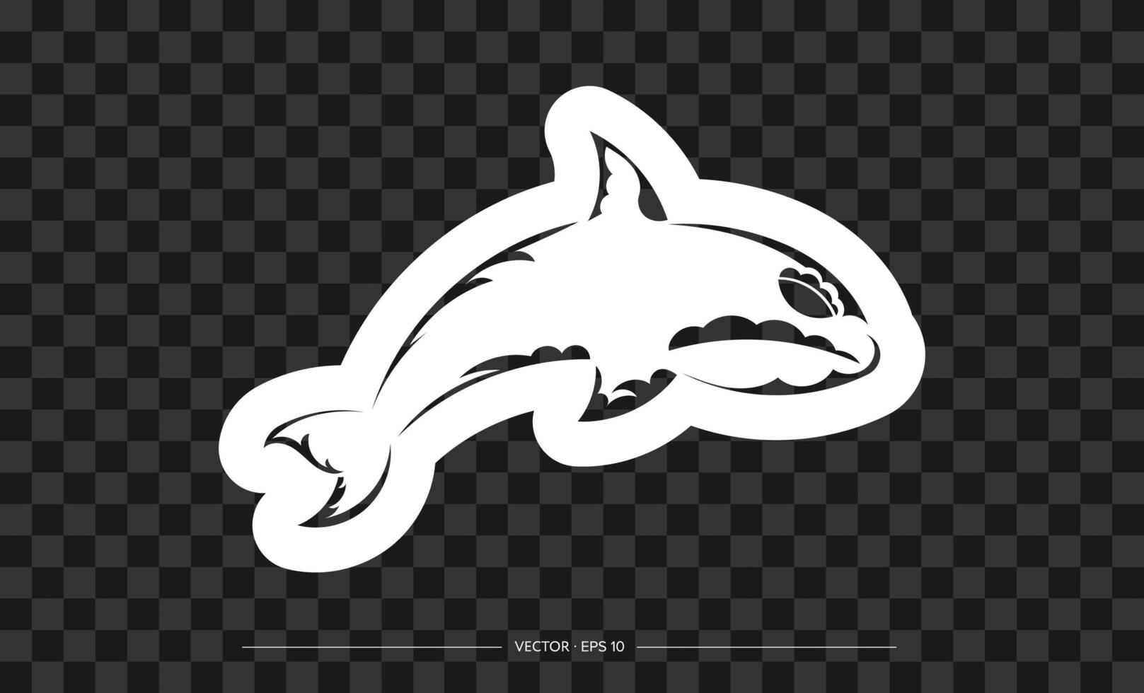 Samoan style whale print. Isolated. Vector illustration