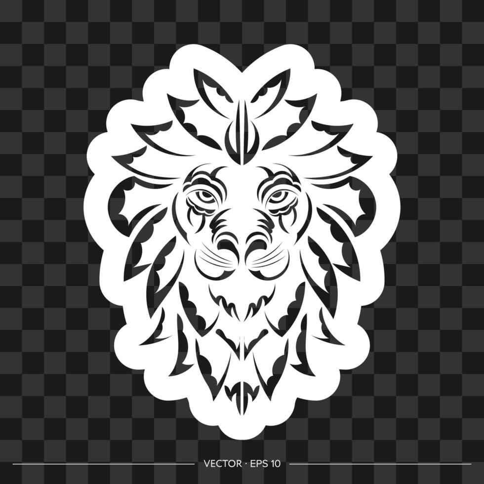 Lion head in tribal style on a transparent background vector