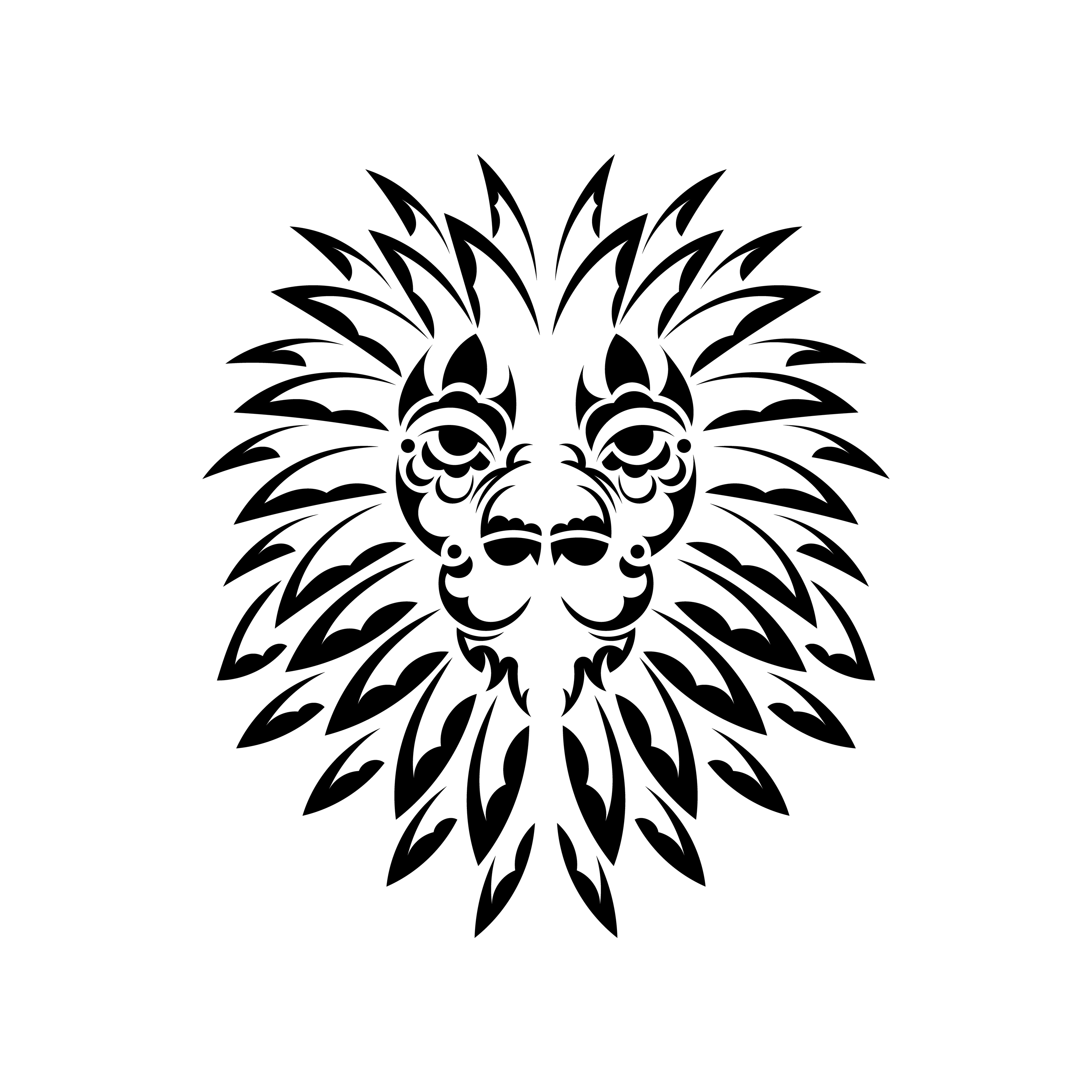 Lion tattoo on a white background. Maori-style lion face. Vector  illustration. 6769473 Vector Art at Vecteezy