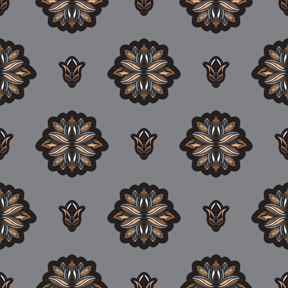 Seamless pattern with lotuses. Expensive and luxurious style. Good for clothing, textiles, backgrounds and prints. Vector illustration.