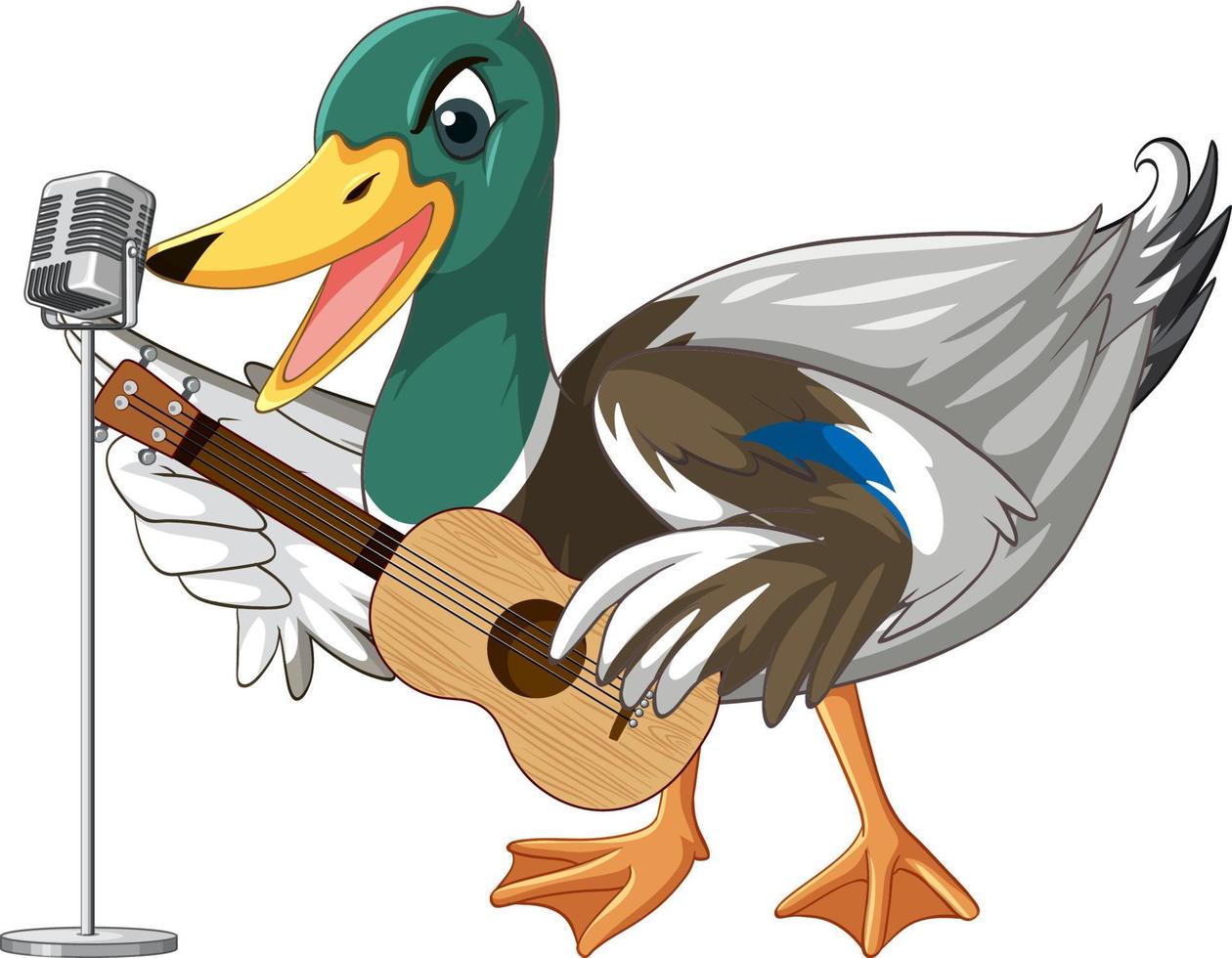Duck with green head cartoon character vector