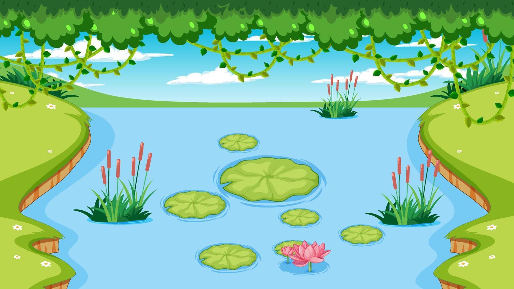 River nature landscape scene vector