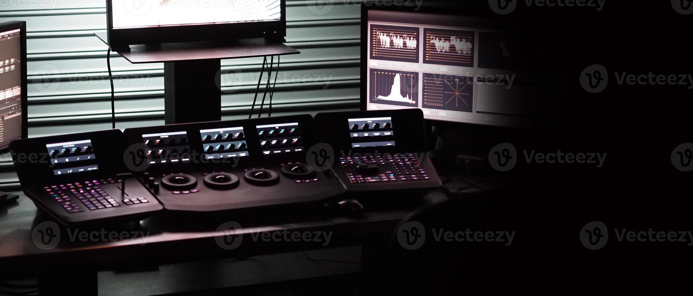 Video editing controller machine for color edit in post video production. photo