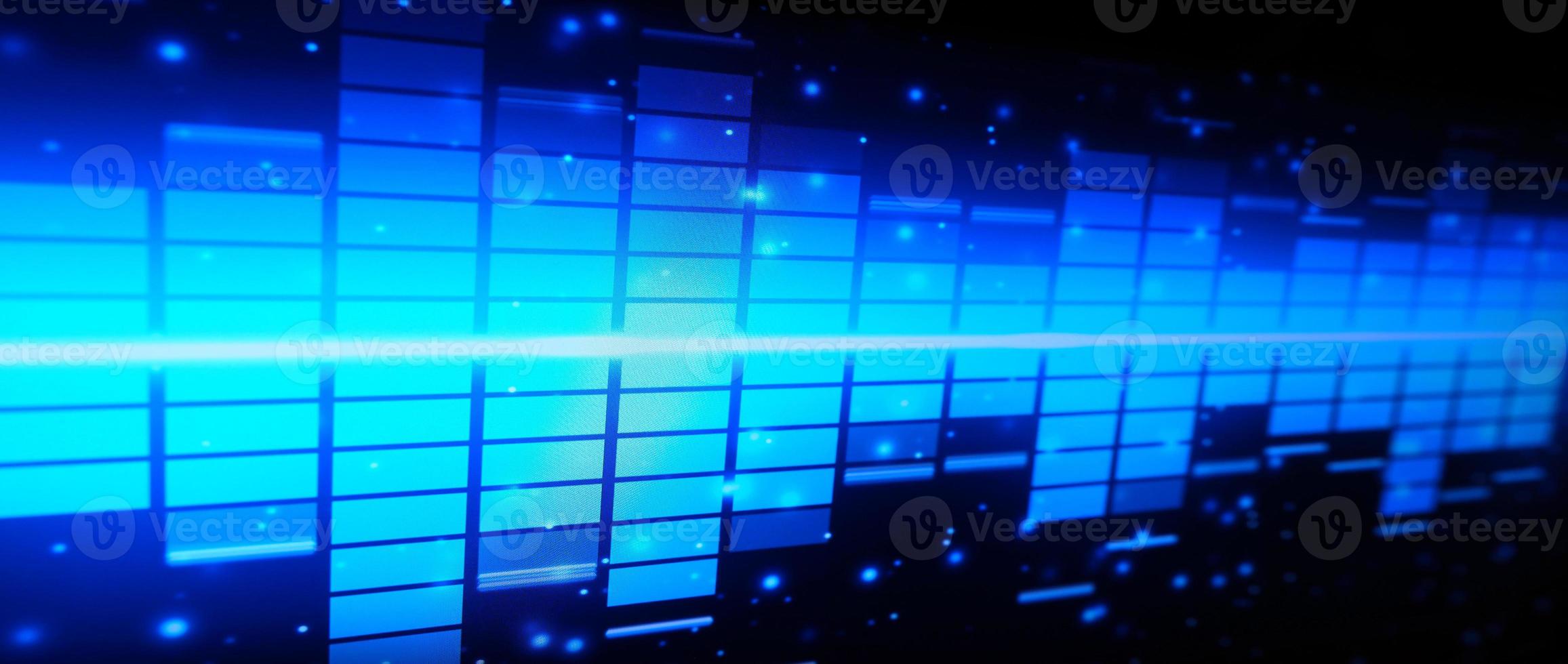 Sound equalizer. Wave pattern of music sounds element on monitor screen. photo