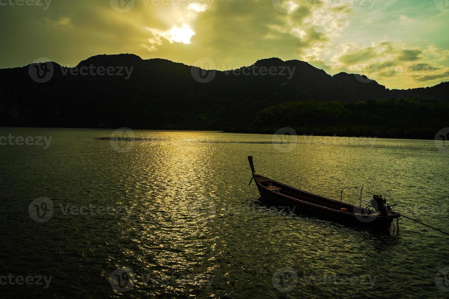 landscape  sky  with Small Fishing Boats in Thailand photo