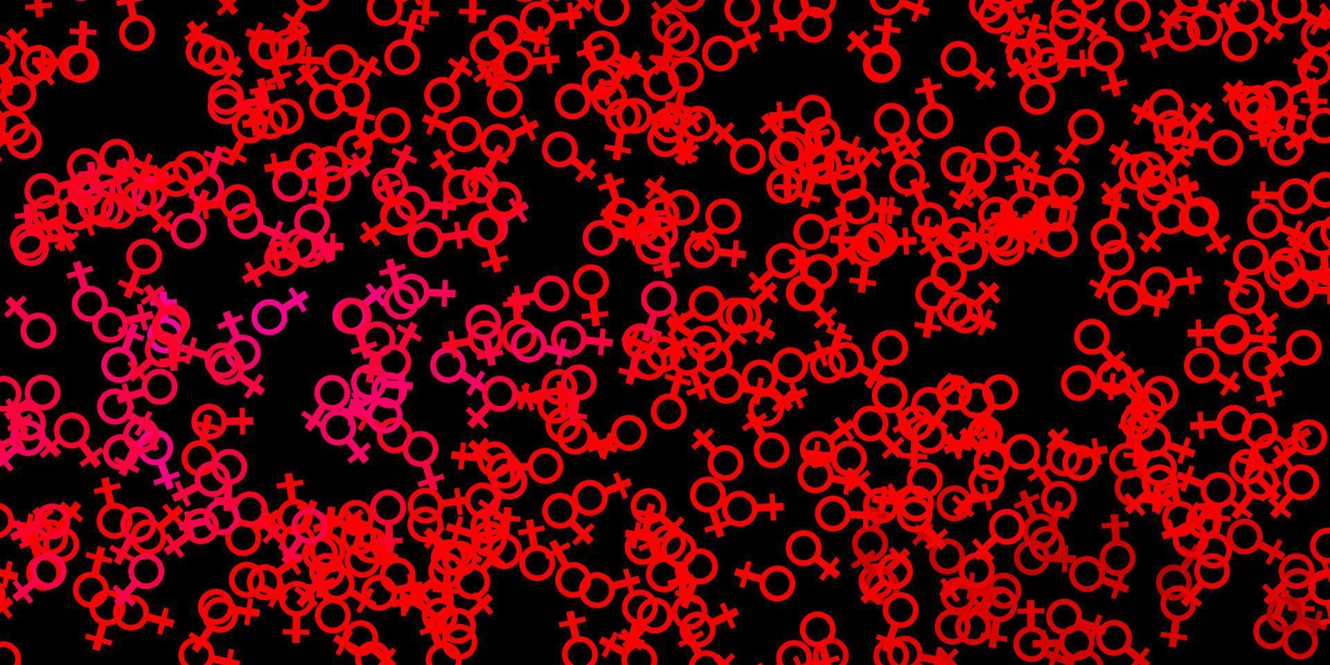Dark Pink, Red vector backdrop with mystery symbols.