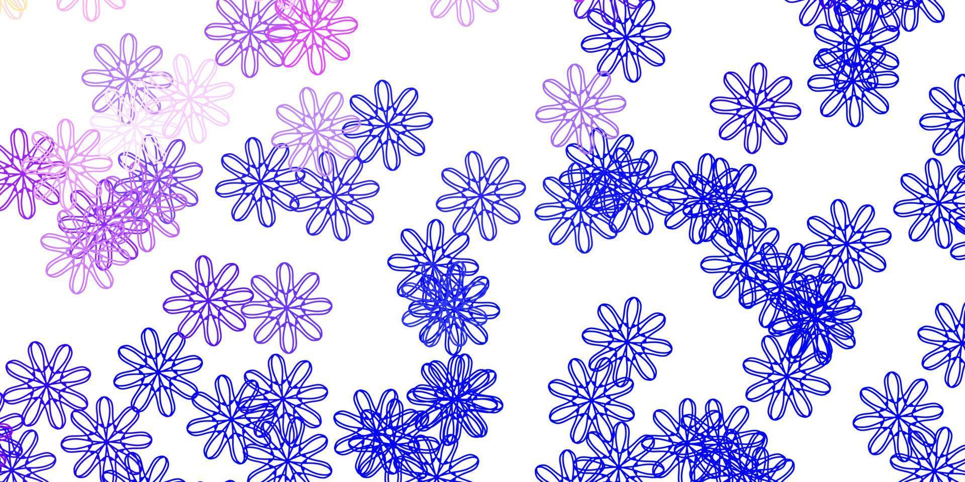 diseño natural de vector rosa claro, azul con flores.