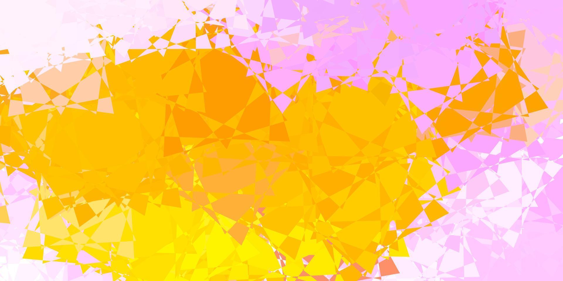 Fondo de vector rosa claro, amarillo con triángulos.