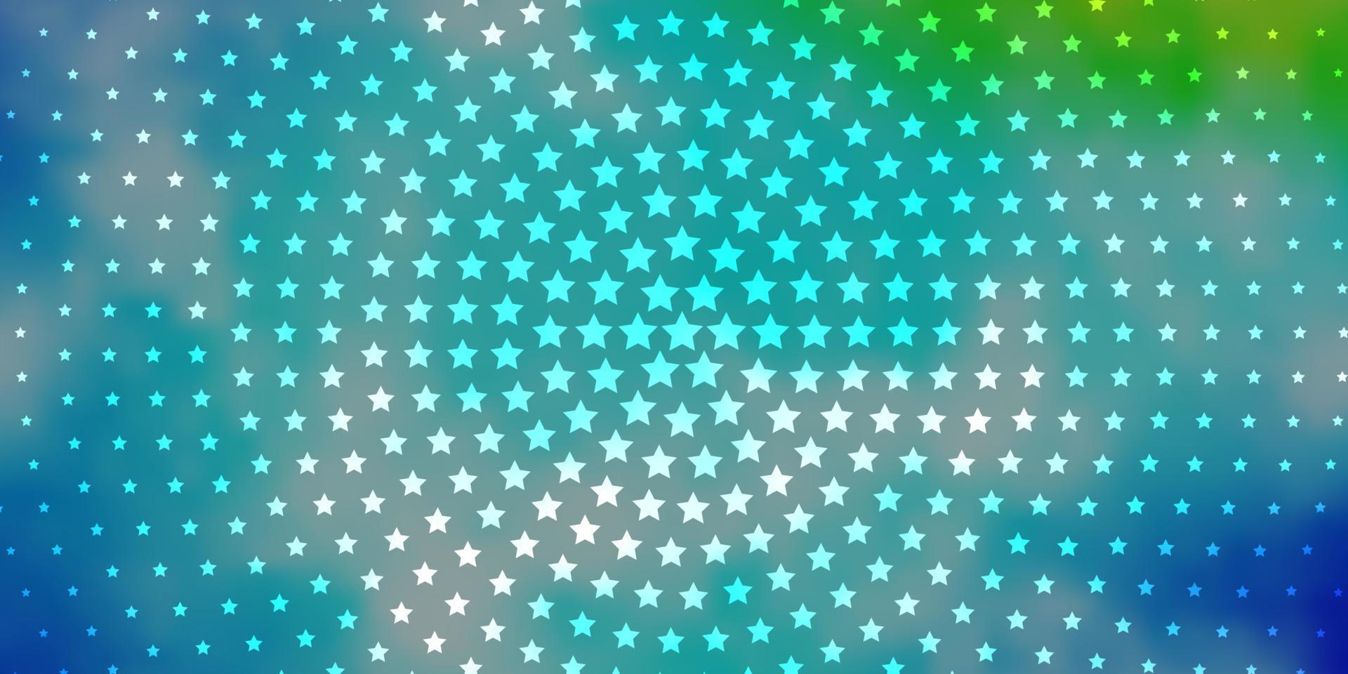 Light Blue, Green vector background with colorful stars.