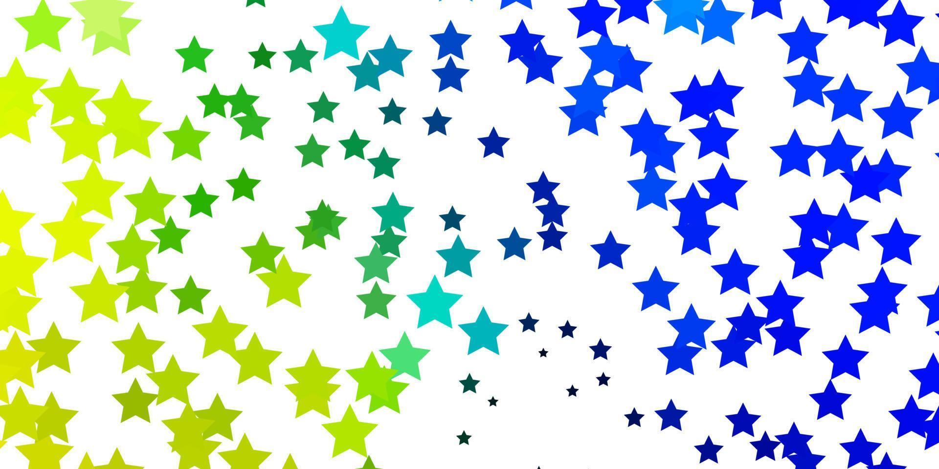 diseño de vector azul claro, verde con estrellas brillantes.